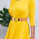 Ring Clasp Elastic Belt - Tan
